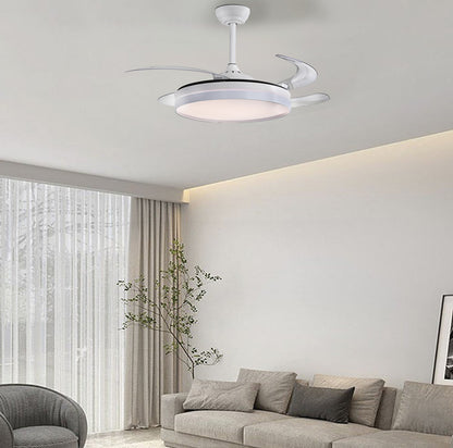 VENTILADOR DE TECHO LED, MODELO ROSS, ASPAS RETRÁCTILES, BLANCO MATE, Ø107 cm