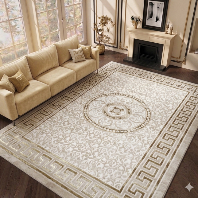 Alfombra Santorini – Elegancia clásica con un toque señorial