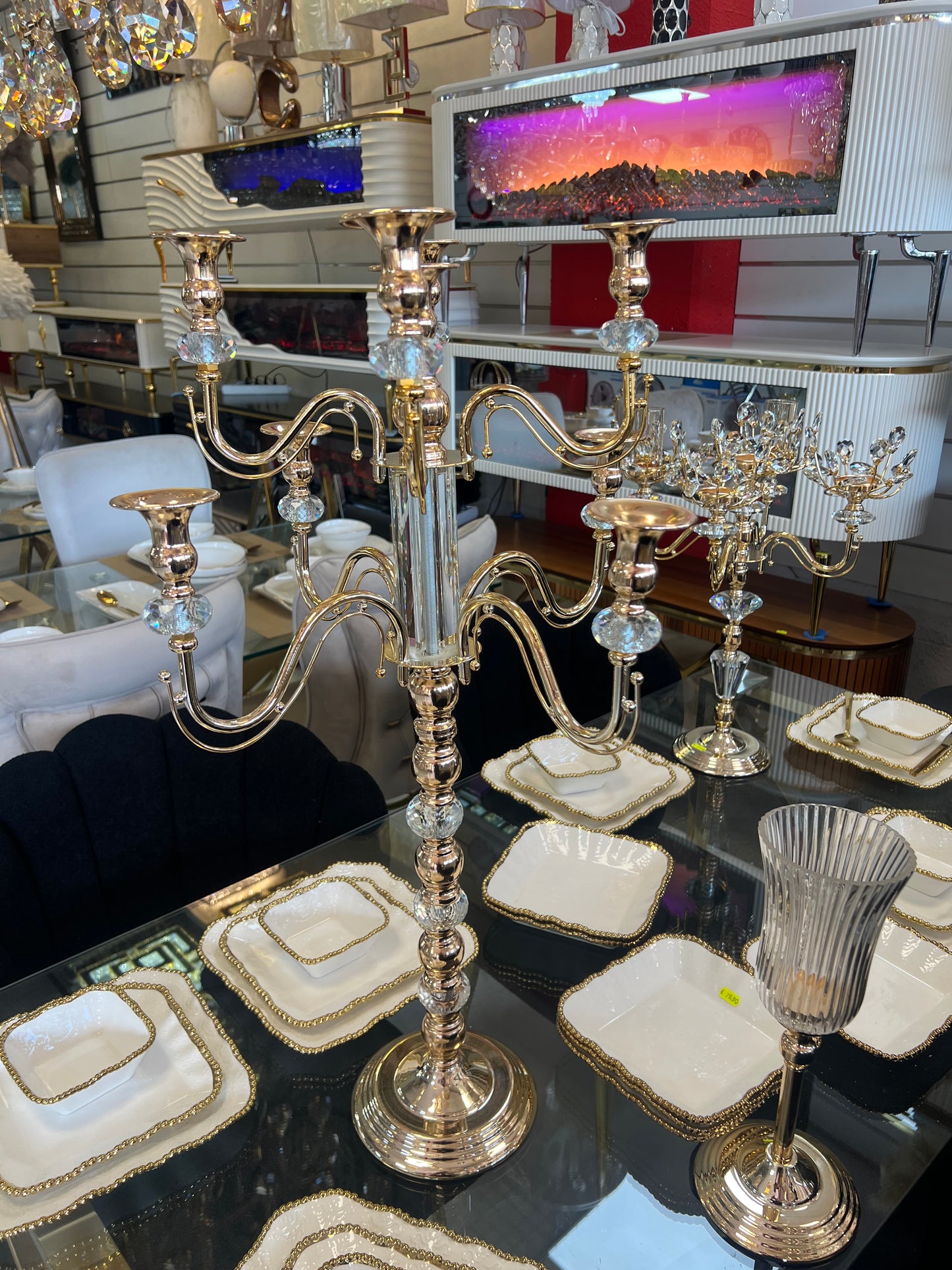 Gran candelabro clásico de 5 brazos (estilo salón)