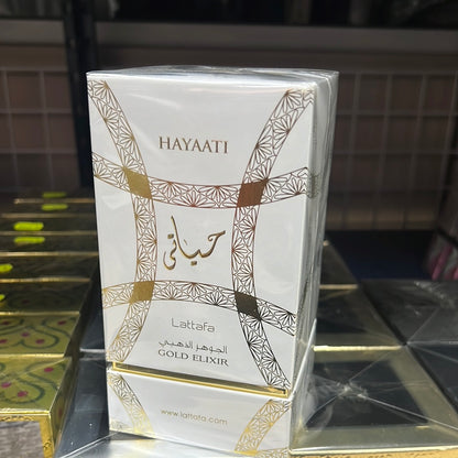 🌟 Hayaati Gold Elixir by Lattafa Perfumes - Unisex Citrus and Woody Perfume with Notes of Bergamot, Peach and Vanilla