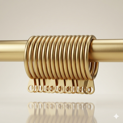 Barra de Cortina Extensible 160-310 cm con Remate Cilíndrico Decorativo Brillante – Dorado ✨