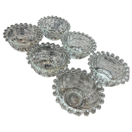 Set de 6 bowls de vidrio transparente de 10 cm con diseño de burbujas