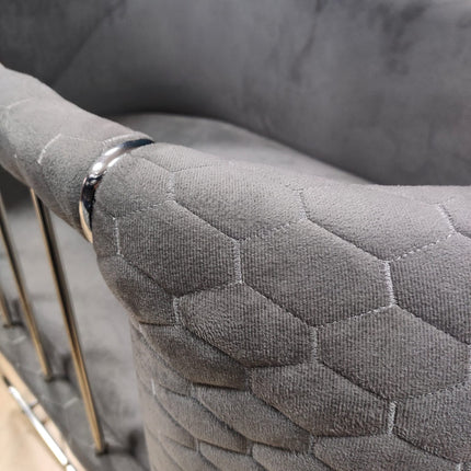 Berço de veludo luxuoso feito à mão – Design elegante e moderno – Cinza com pernas prateadas 💤