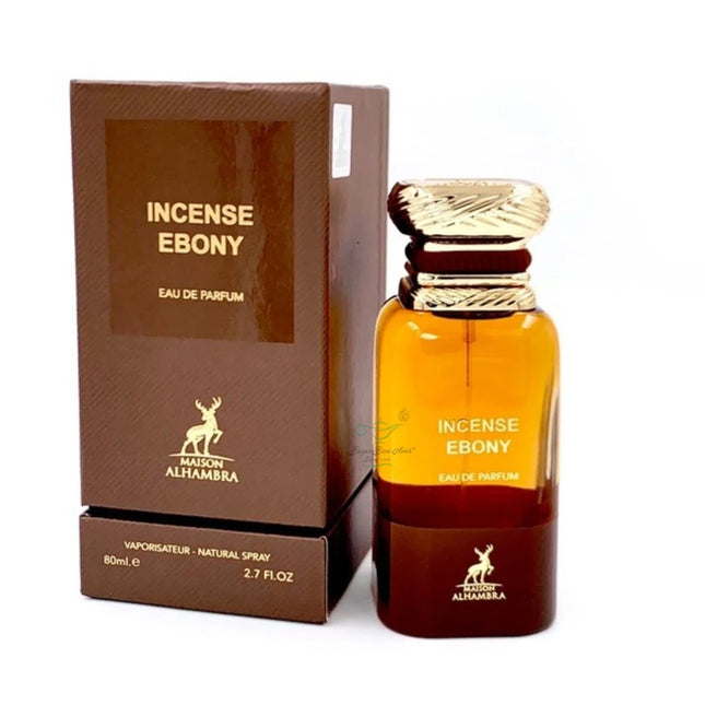 Incenso Ébano – Eau de Parfum 80 ml | Oriental, amadeirado e elegante (Maison Alhambra)