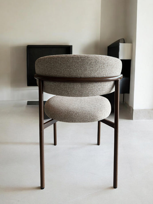 Silla madera DT-KC005 Tela Mocha Marrón Patas Madera Lapacho