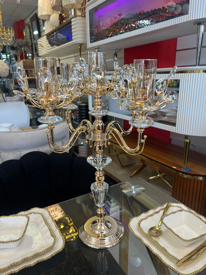 Gran candelabro clásico de salón (dorado)