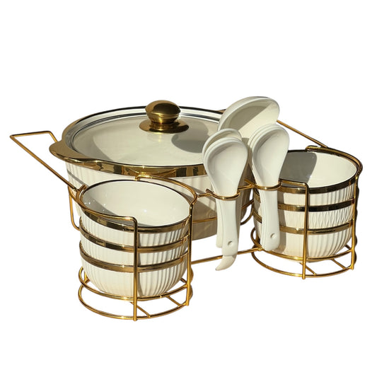 Set de 6 Cuencos de Cristal con Plato – Alta Calidad (12 Piezas)