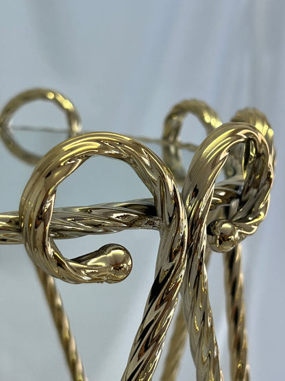 Set de 3 Pedestales Dorados con Espejo – Diseño Árabe Elegante