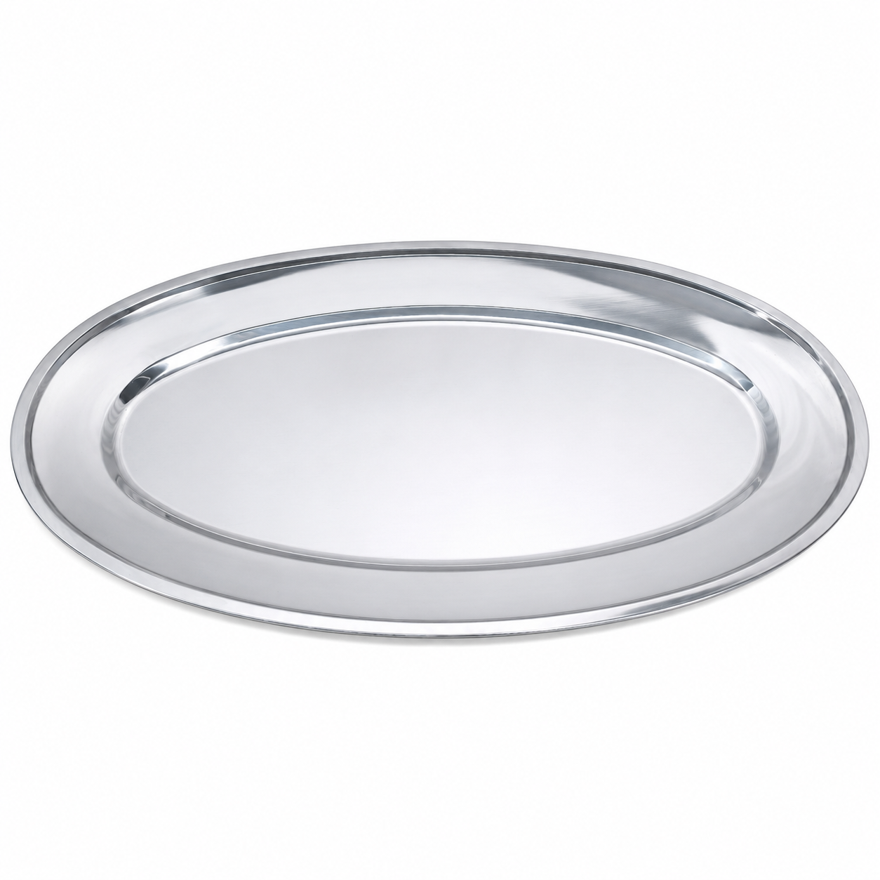 Bandeja Ovalada de Acero Inoxidable – Elegante, Resistente y Multiusos
