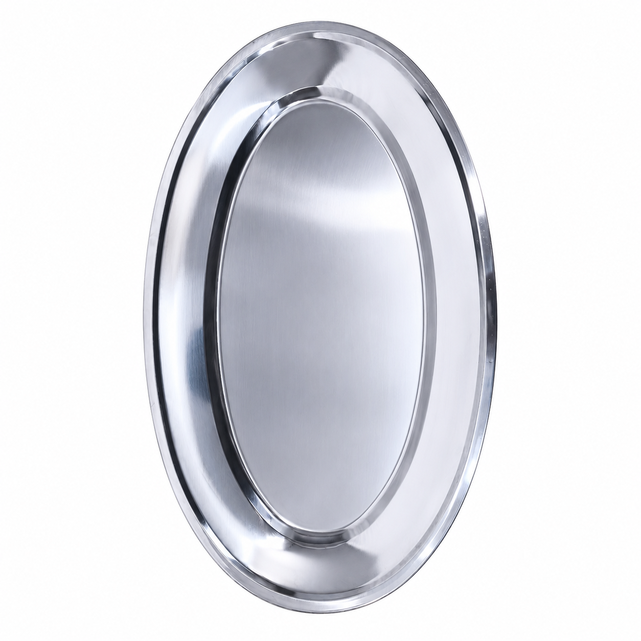 Bandeja Ovalada de Acero Inoxidable – Elegante, Resistente y Multiusos