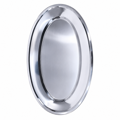 Bandeja Ovalada de Acero Inoxidable – Elegante, Resistente y Multiusos