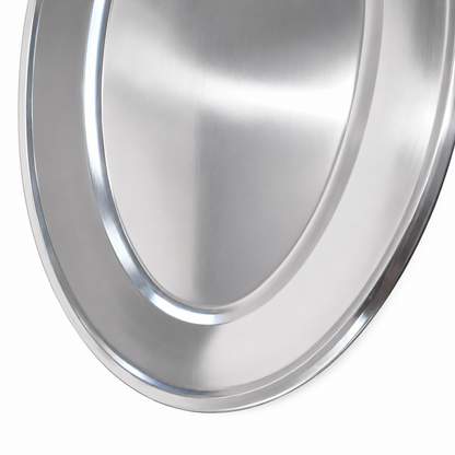 Bandeja Ovalada de Acero Inoxidable – Elegante, Resistente y Multiusos