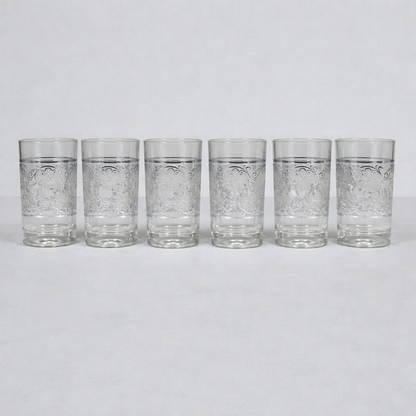Set de 12 Vasos de Vidrio con Diseño Decorativo – 180 ml