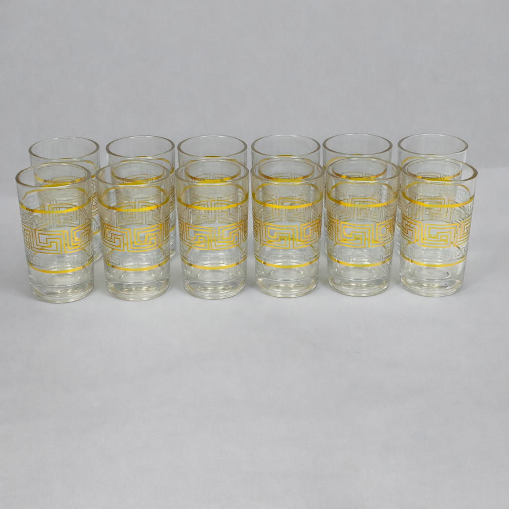 Set de 12 Vasos de Vidrio con Diseño Decorativo – 180 ml