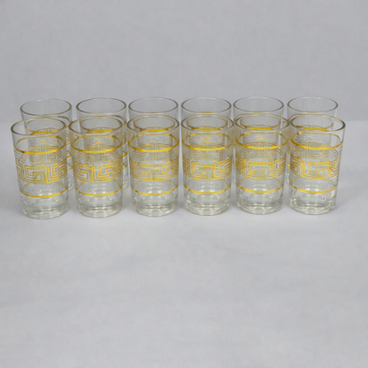Set de 12 Vasos de Vidrio con Diseño Decorativo – 180 ml