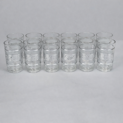 Set de 12 Vasos de Vidrio con Diseño Decorativo – 180 ml