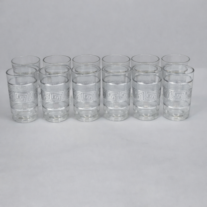 Set de 12 Vasos de Vidrio con Diseño Decorativo – 180 ml