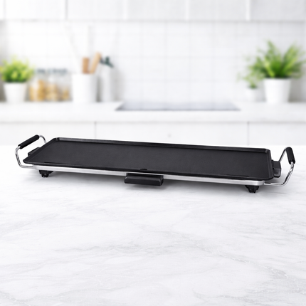 Plancha Eléctrica XXL 90 cm | 2000W | Antiadherente con Recogegrasas