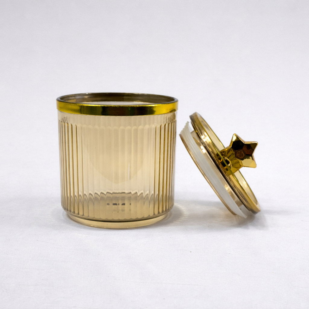 Set de 6 Frascos de Plástico con Tapa Dorada y Base Metálica – Organizador Premium para Cocina