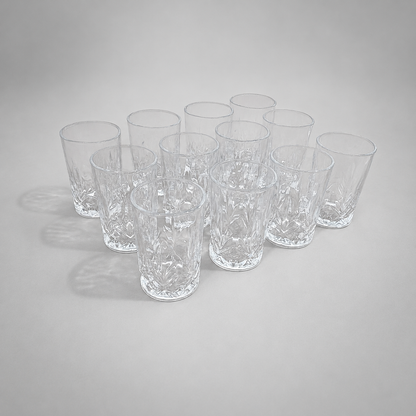 Set de 12 Vasos de Té de Cristal con Relieve Elegante