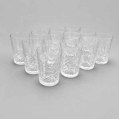 Set de 12 Vasos de Té de Cristal con Relieve Elegante