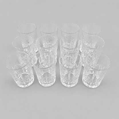Set de 12 Vasos de Té de Cristal con Relieve Elegante
