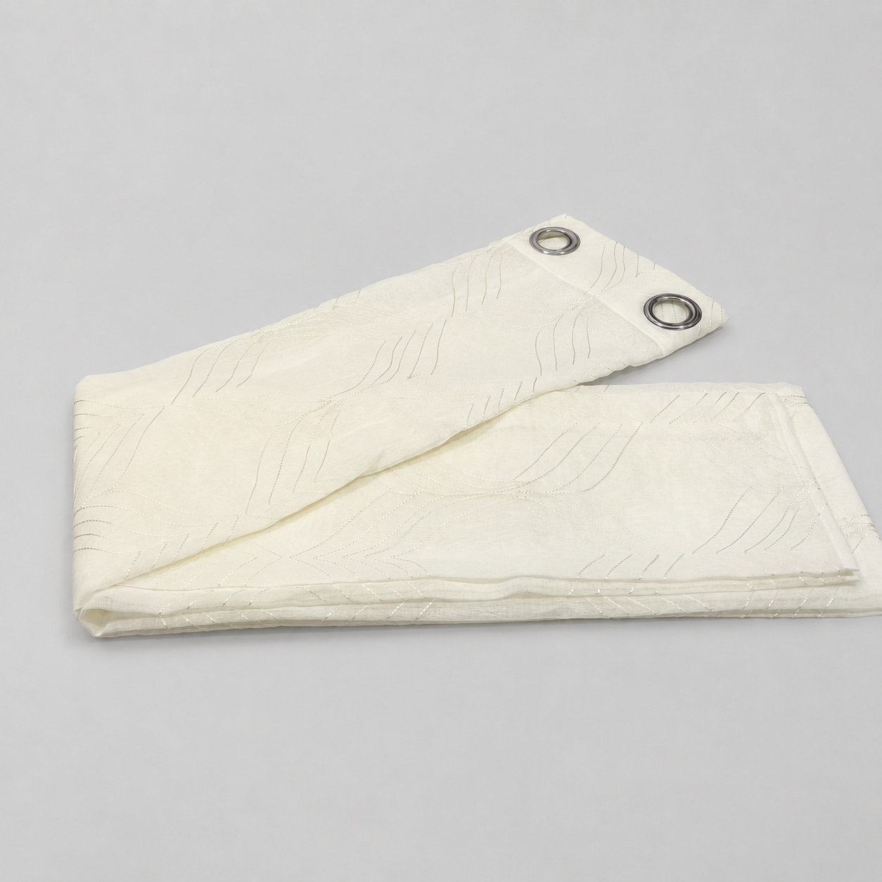 PACK X2 Cortina Opaca con Ojales 140 × 240 cm - Cortina Bali 2 Cortina Wings Ivoire