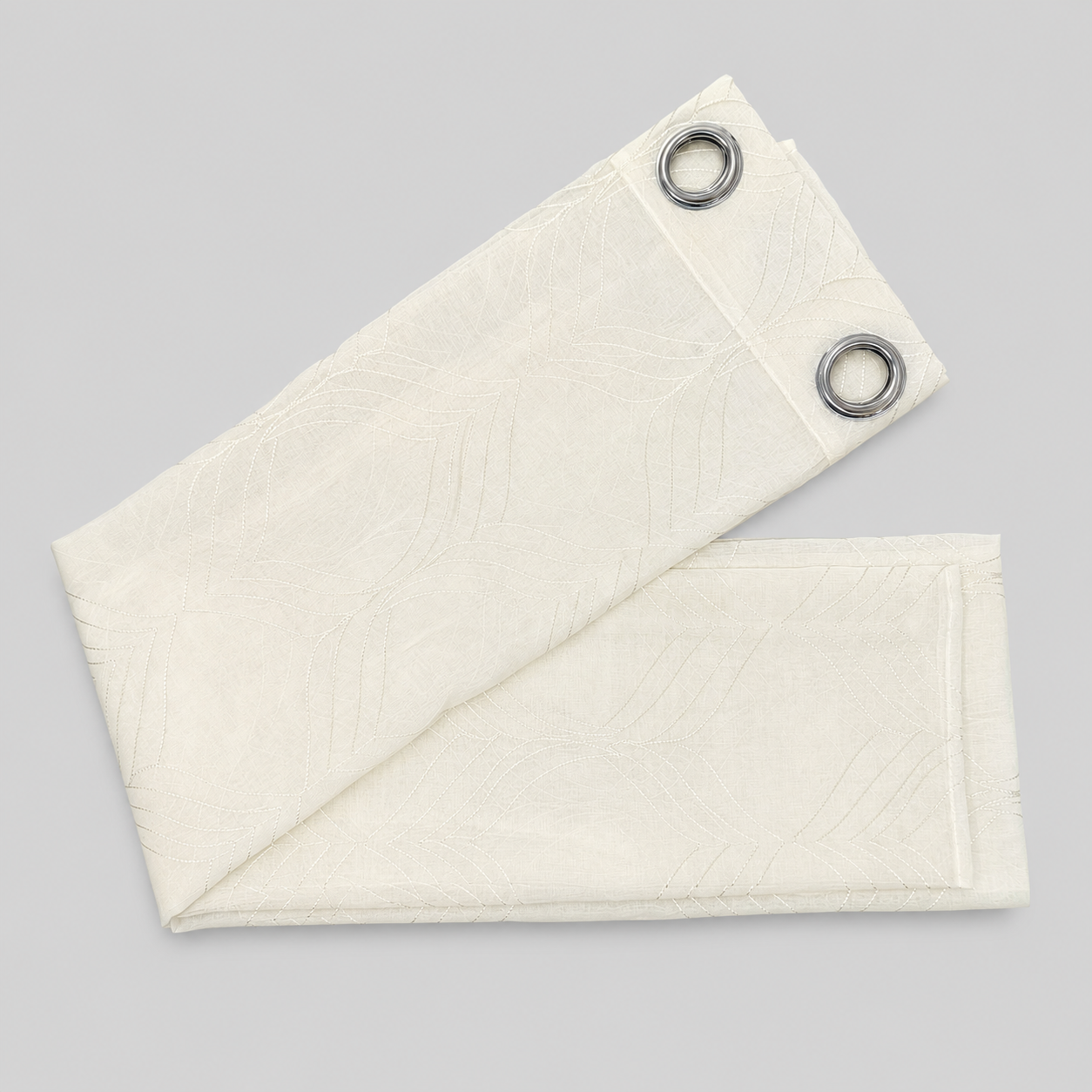 PACK X2 Cortina Opaca con Ojales 140 × 240 cm - Cortina Bali 2 Cortina Wings Ivoire