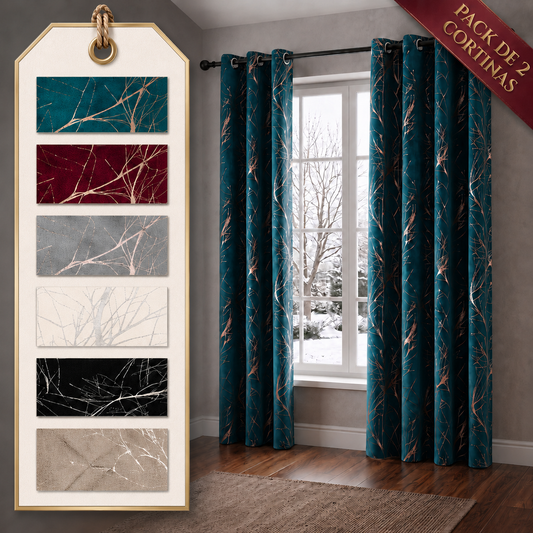 PACK X2 Cortina Opaca con Ojales 140 × 240 cm - Cortina Philus