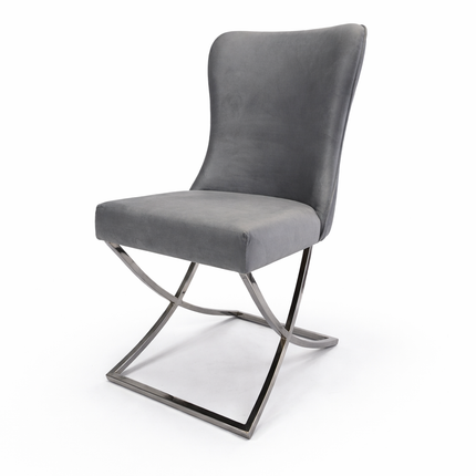 🖤✨ Cadeira Bongo 25 em CINZA ESCURO / GRAFITE com Base Cromada — Elegância Moderna ✨🩶 