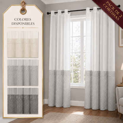 PACK X2 Cortina Opaca con Ojales 140 × 240 cm - Cortina Kubu