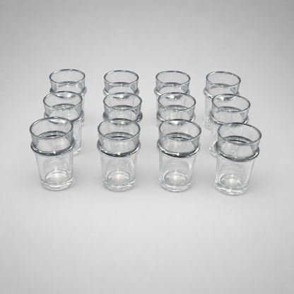Set de 12 Vasos de Té de Cristal Transparente – Elegantes y Prácticos