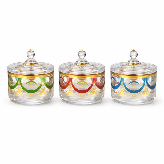 ✨ Set de Frascos Decorativos de Cristal con Tapa – Diseño Elegante Multicolor ✨