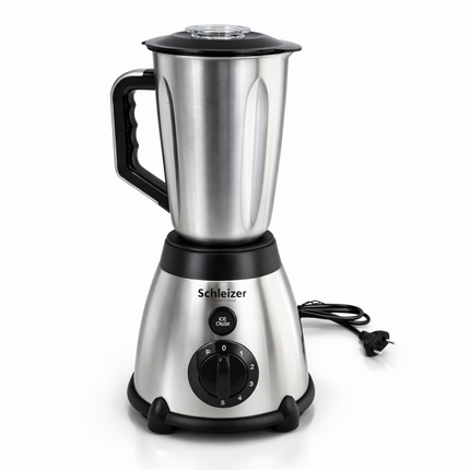 🥤 Batidora de Vaso Profesional 1200W Schleizer 1,5L Acero Inoxidable – 5 Velocidades + Función Pulse