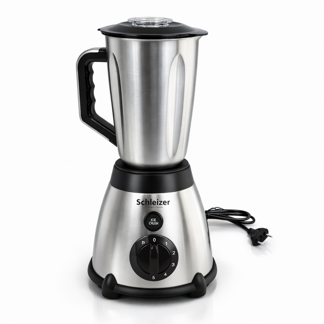 🥤 Batidora de Vaso Profesional 1200W Schleizer 1,5L Acero Inoxidable – 5 Velocidades + Función Pulse