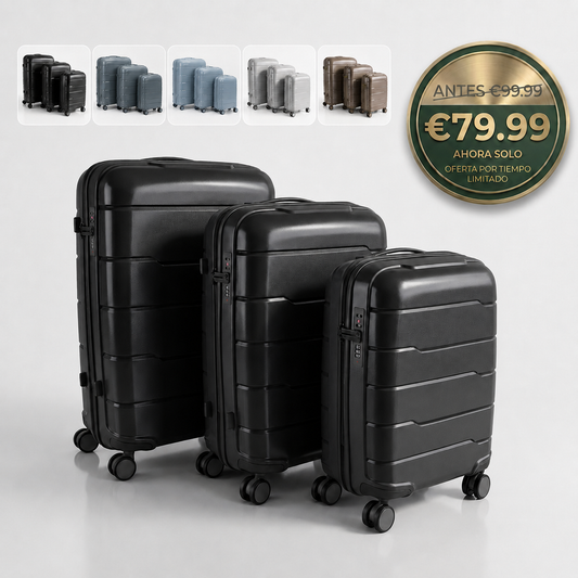 Set de Maletas de Viaje Rígidas Premium (Juego de 3 Piezas)