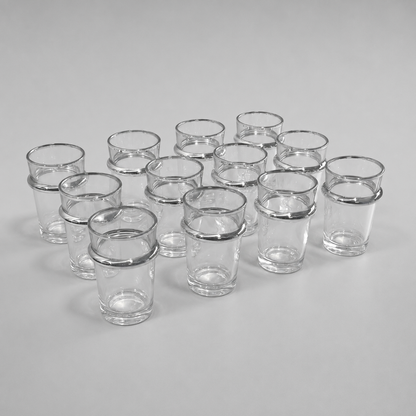 Set de 12 Vasos de Té de Cristal Transparente – Elegantes y Prácticos