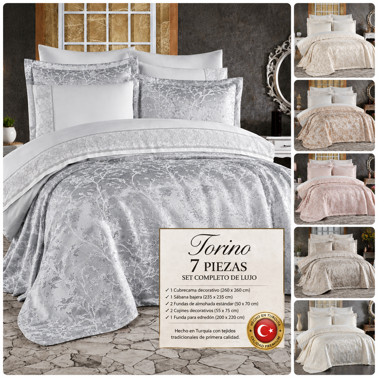 Juego de Cama para Ajuar "Torino" – Sofisticación Natural en tu Dormitorio