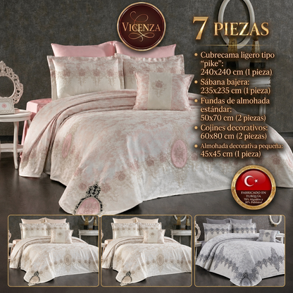 Conjunto de cama de luxo Vicenza – Elegância clássica com estilo barroco