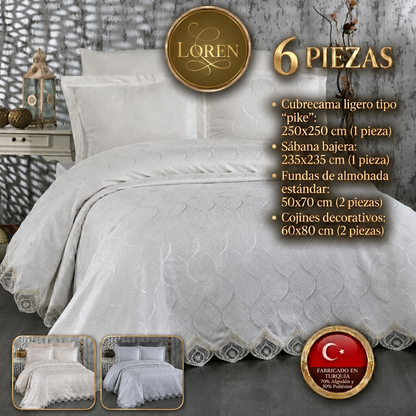 Juego de Cama de Lujo "Loren" – Diseño Moderno y Elegante para tu Dormitorio