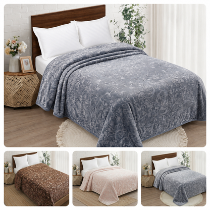 🛏️✨ HOME Deluxe Super Soft Luxury Blanket 222x240 cm – 5kg – 100% Polyester – Weight g/m² – GREY COLOR