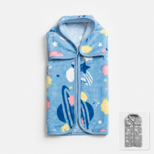 Manta Infantil 70x90 cm Estampado Espacial  | Suave y Ligera | 450 g