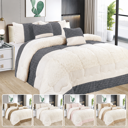 Edredão Acolchoado com Carneirinha – COR CINZENTA – Elegância e Conforto Absoluto