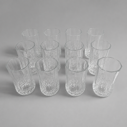 ✨ Juego de Vasos Altos Transparentes con Relieve Elegante