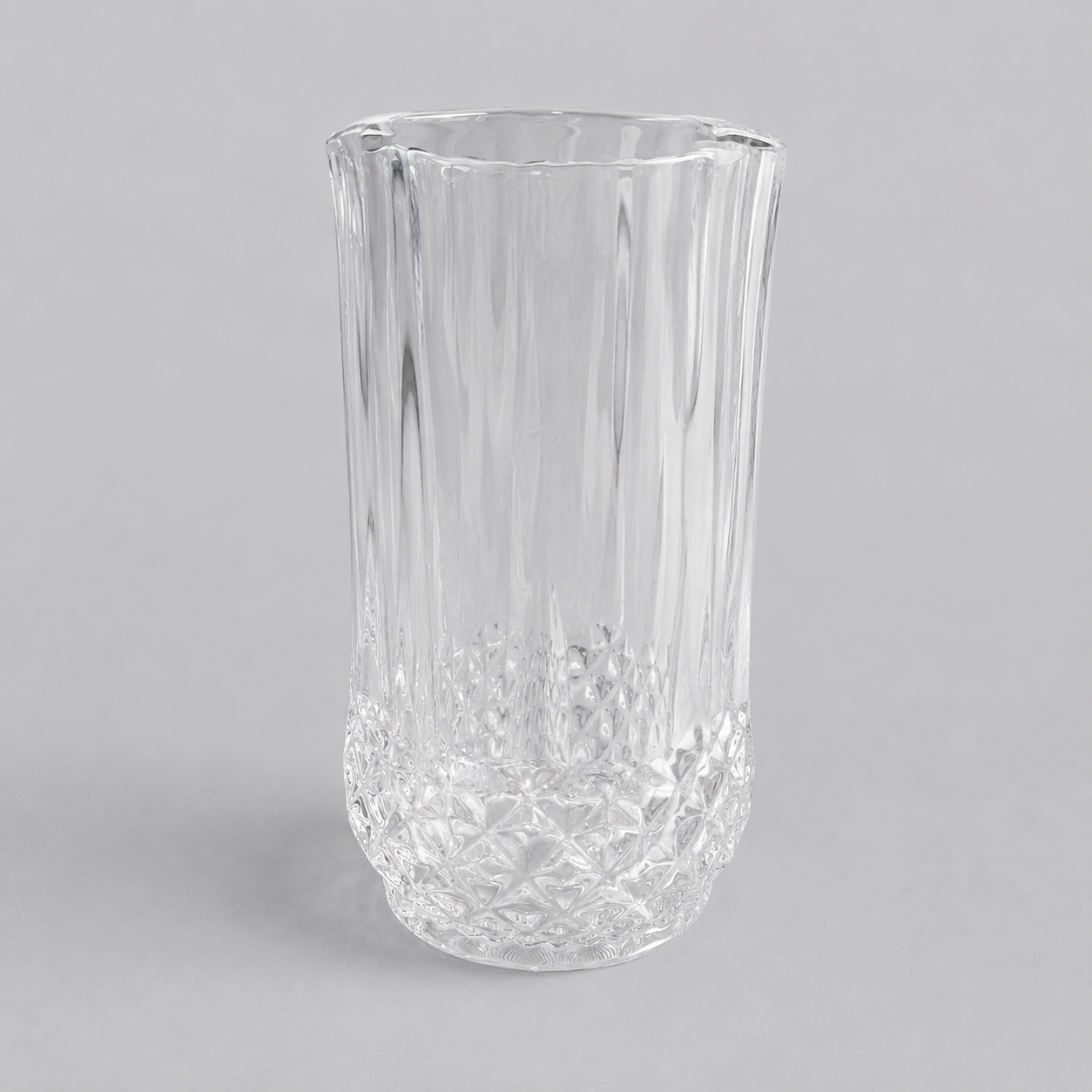 ✨ Juego de Vasos Altos Transparentes con Relieve Elegante