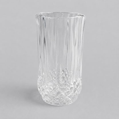 ✨ Juego de Vasos Altos Transparentes con Relieve Elegante