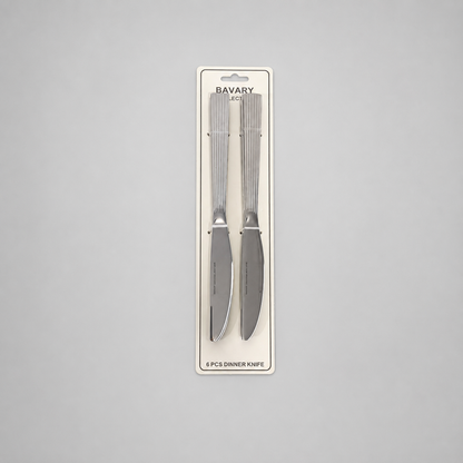 🔪 Set de 6 Cuchillos de Mesa con Mango Texturizado – Acabado Elegante
