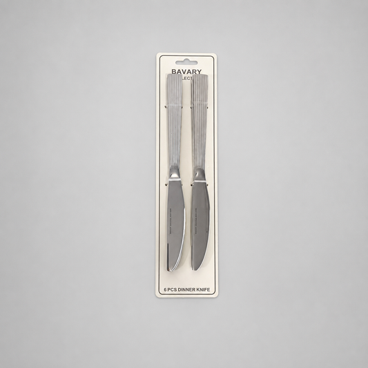 🔪 Set de 6 Cuchillos de Mesa con Mango Texturizado – Acabado Elegante