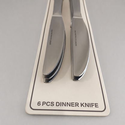 🔪 Set de 6 Cuchillos de Mesa con Mango Texturizado – Acabado Elegante