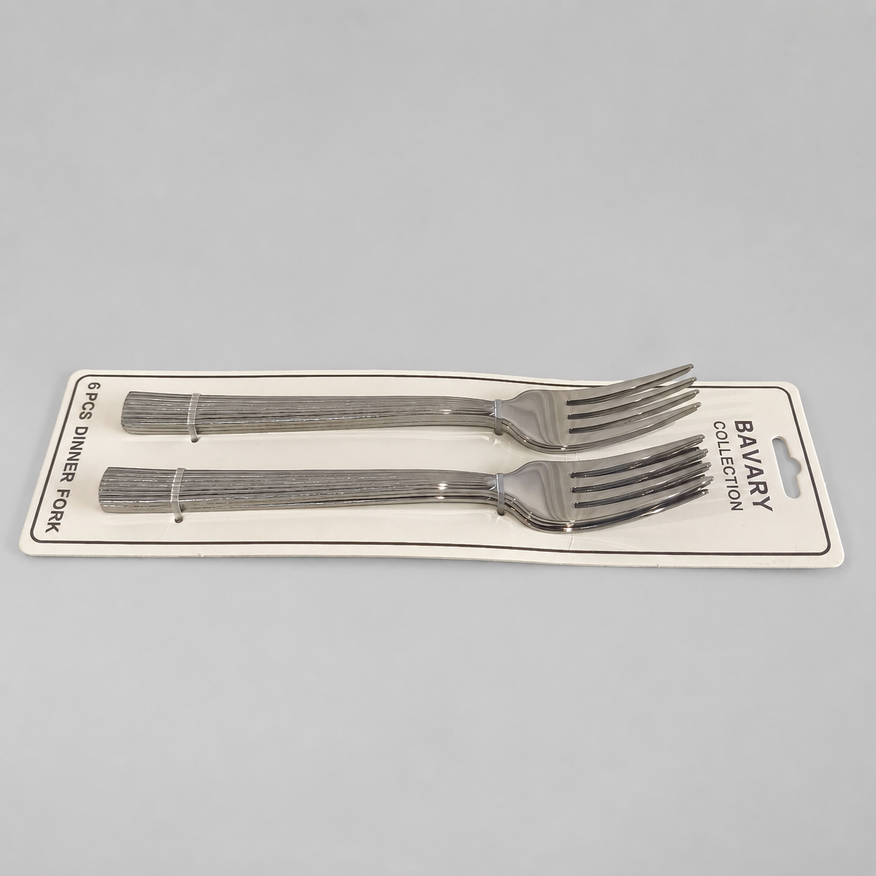 🍴 Set de 6 Tenedores de Mesa con Mango Texturizado – Acabado Plateado